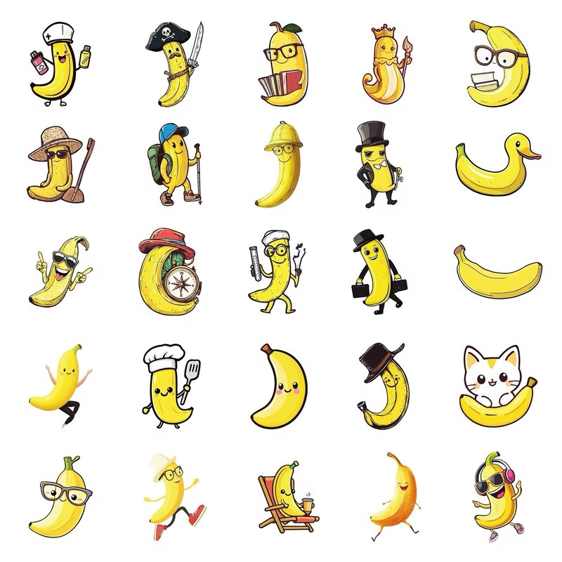 20 Random Cartoon Banana Stickers Fruit Decals Laptop Hydro Yeti Free Shipping! gallery