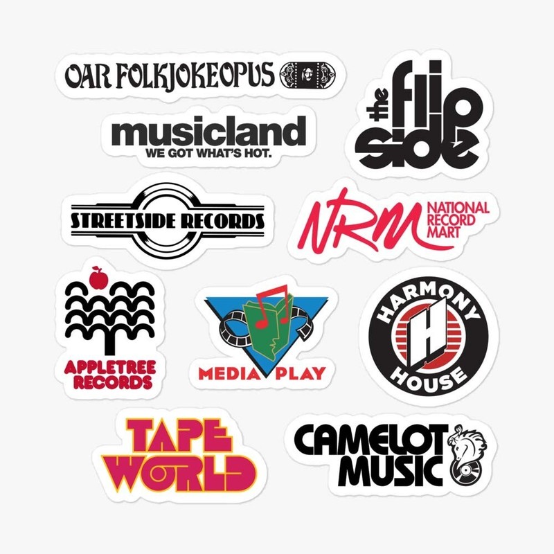 Retro Record Stores Sticker Sheet