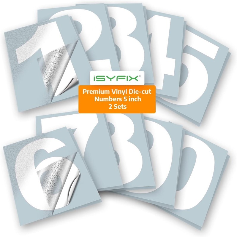 Die Cut Vinyl Numbers Stickers for Mailbox, Signs gallery