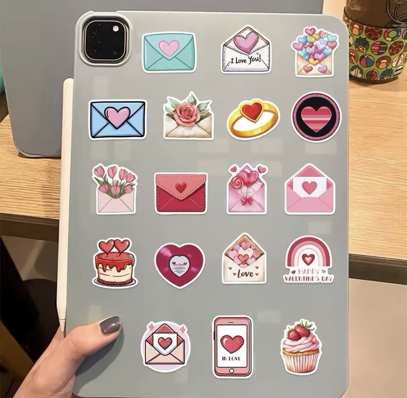 Valentines Day Envelope Style Stickers 50pk Mixed Fun Stickers Hearts Valentines gallery