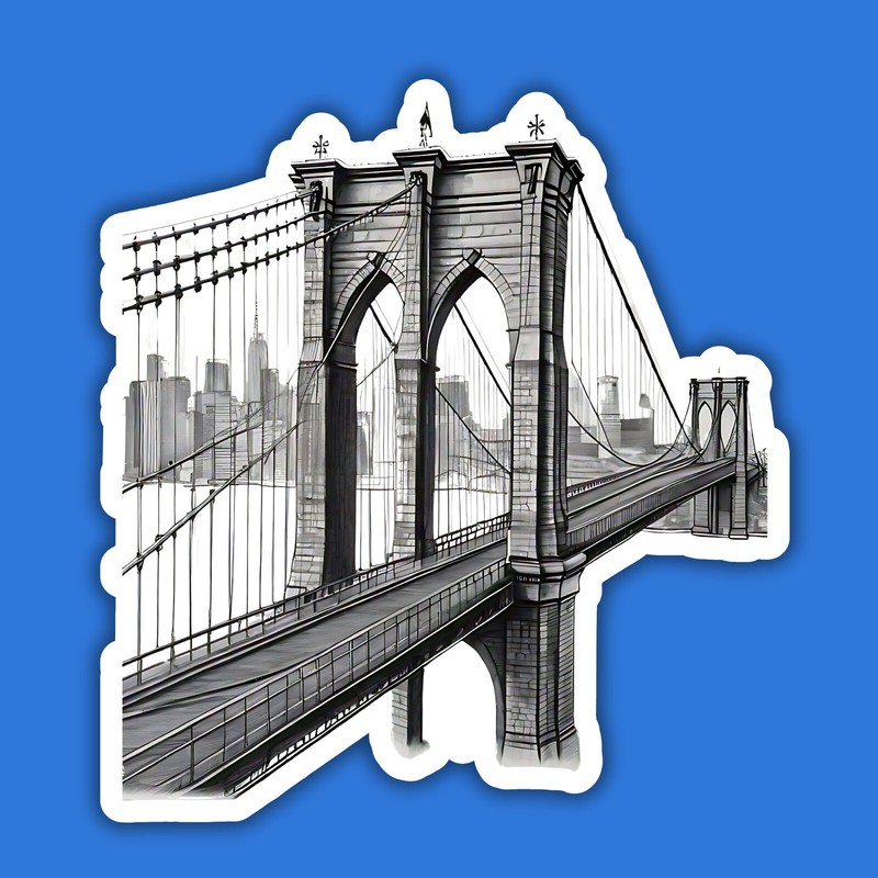 Brooklyn Bridge New York City NYC 3″ Vinyl Laminated Sticker