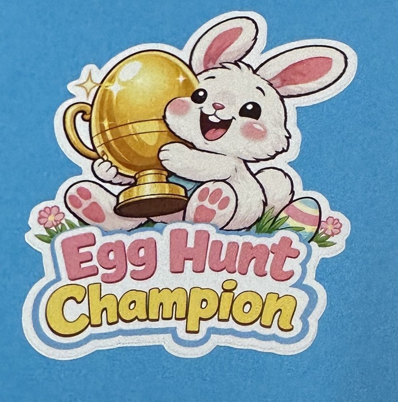 9pc Easter Sticker Pack Funny Bunny Egg Hunt Vinyl Stickers Kids Basket Fillers gallery