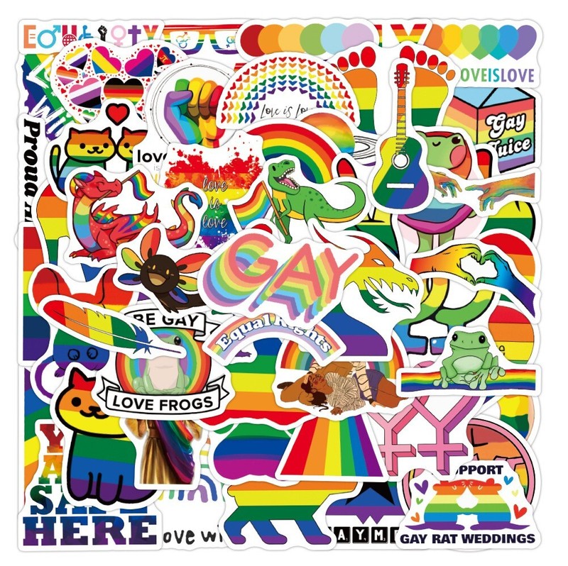 200 pcs LGBTQ Pride Stickers, Gay Lesbian Equal LOVE Waterproof gallery