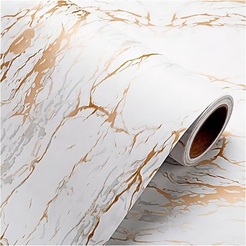 @ Golden Marble Glossy Self Adhesive Vinyl Wall Sticker For Kitchen q418