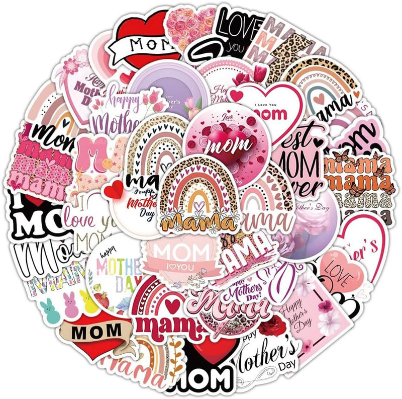 Mother's Day Vinyl Stickers - 50 Waterproof Decals for Various Surfaces gallery
