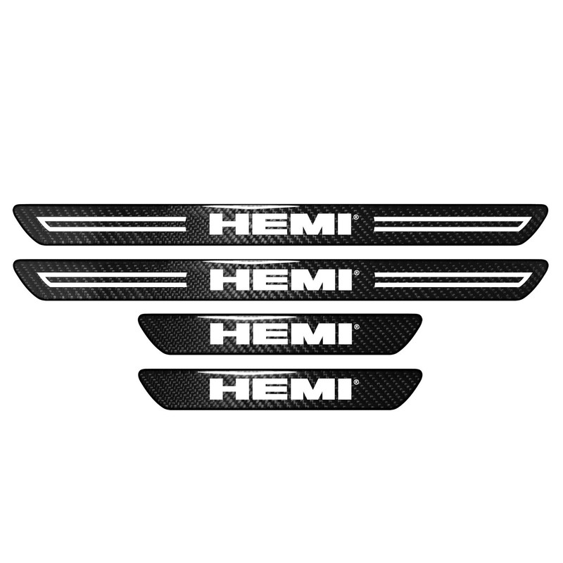 HEMI Logo Real Carbon Fiber 4 Pcs Door Sill Kick Plates gallery