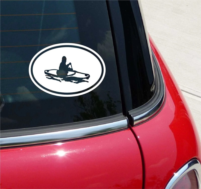 Euro Kayak Kayaking Graphic Decal Sticker Car Wall Oval NOT Two Colors