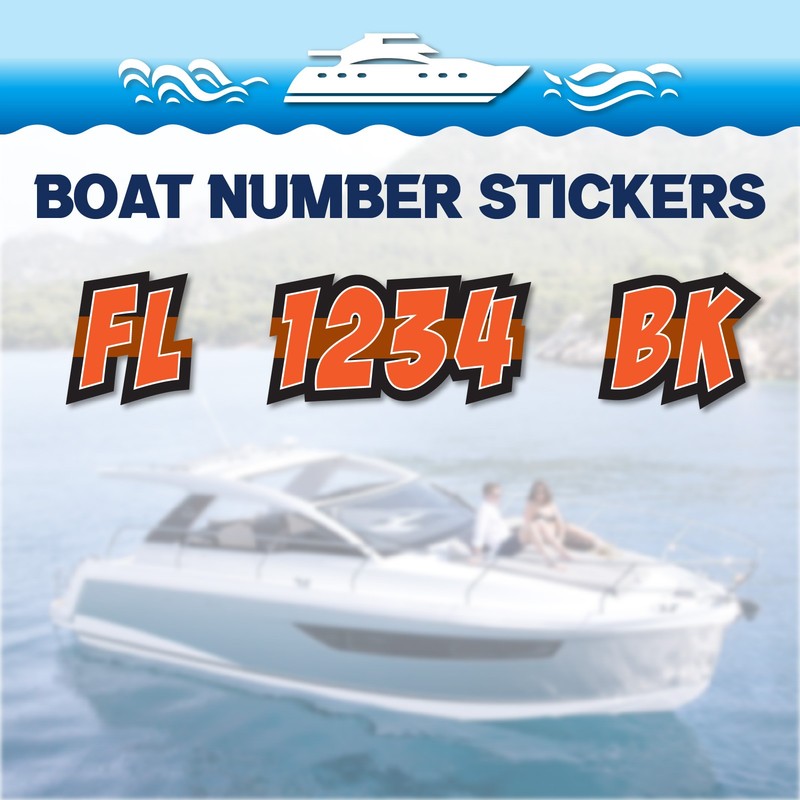 3 inch 2x Watercraft Number Custom Boat Registration Stickers3 inch Plain gallery