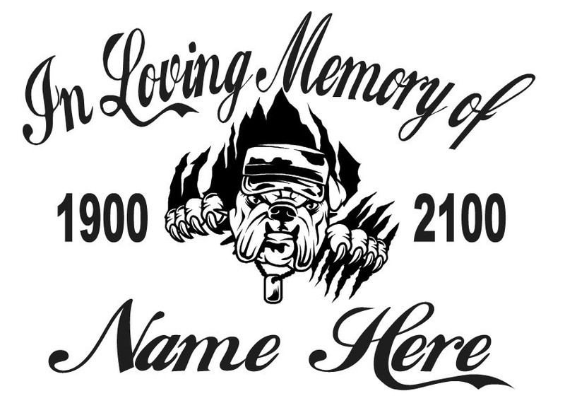 In Loving Memory Of - Marines Bulldog Sticker Decal Window Memorial Personalized gallery