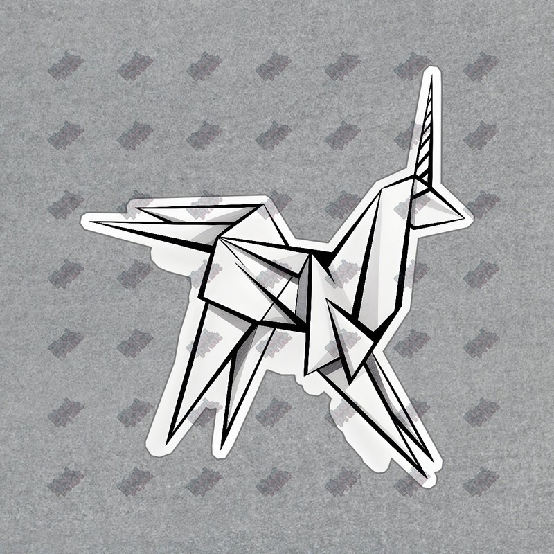 Modern Origami Unicorn Art Print Minimalist Geometric Design Fantasy #19095