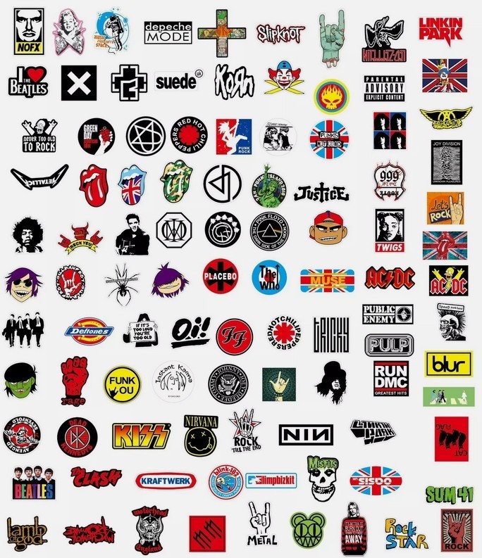 US 100PCS Rock Band Stickers Lot Punk Music Heavy Metal Bands Sticker Decal gallery