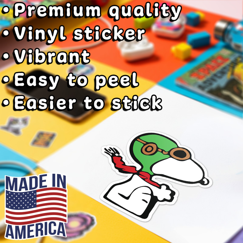 Snoopy Flying Ace Vinyl Sticker Decal Peanuts for Laptop Car Window Water Bottle gallery