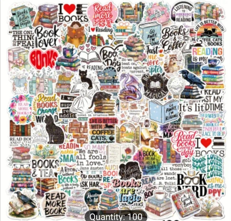 10 PCS Reading Literature Books Novel Lover Stickers Set 2 BRAND NEW