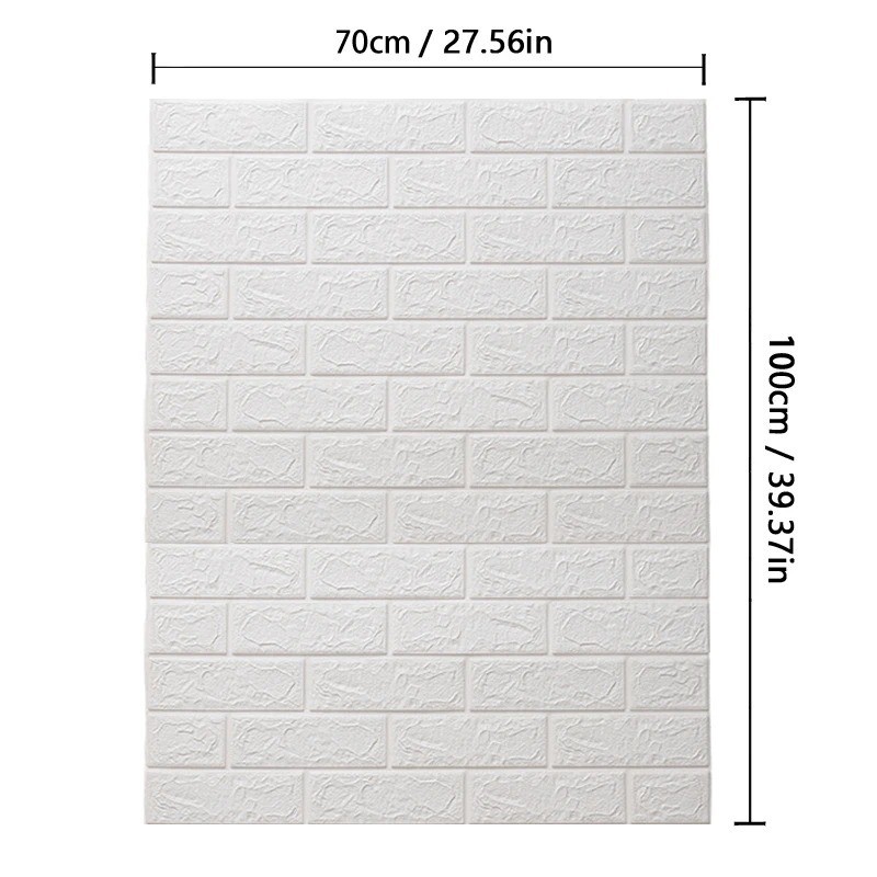 Brick Wall Sticker Self-Adhesive Wallpaper 3D Tile Foam Panel Waterproof Sticker