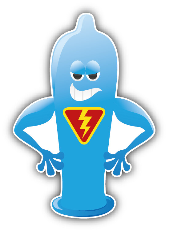 Condom Superhero Car Bumper Sticker Decal ”SIZES”