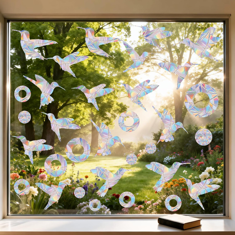 72 Pcs Window Decals to Prevent Bird Strikes - Anti-Collision Window Stickers fo