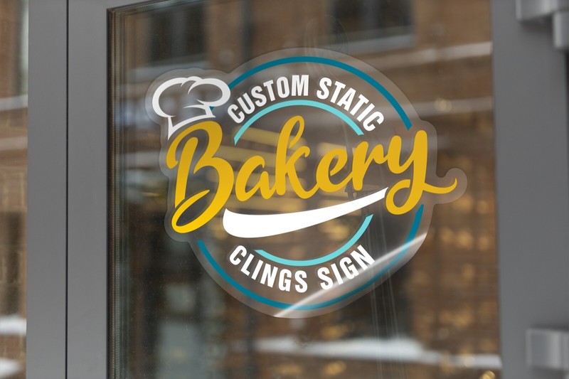 Custom window static cling decals | Static cling signs | Storefront static cling