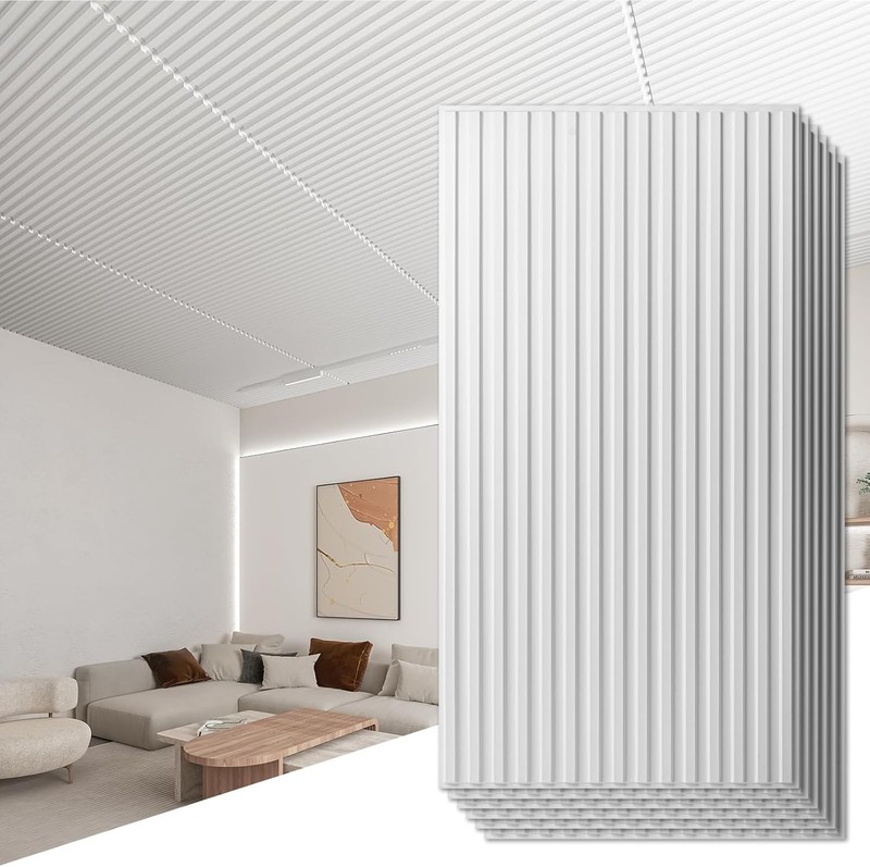 12-Pack Slat Design 3D Wall Panels for Interior Wall Decor, 2x4 FT PVC Decora... gallery