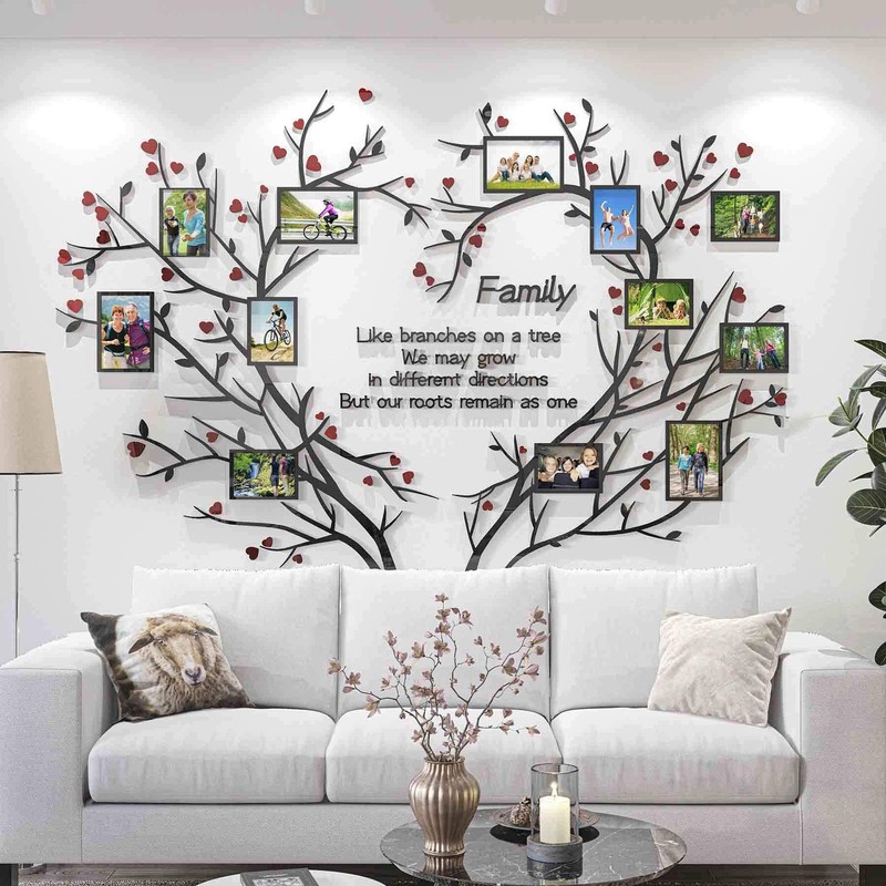 Love Family Tree Wall Decor Picture Frame Collage Removable 3D DIY Acrylic Wa…