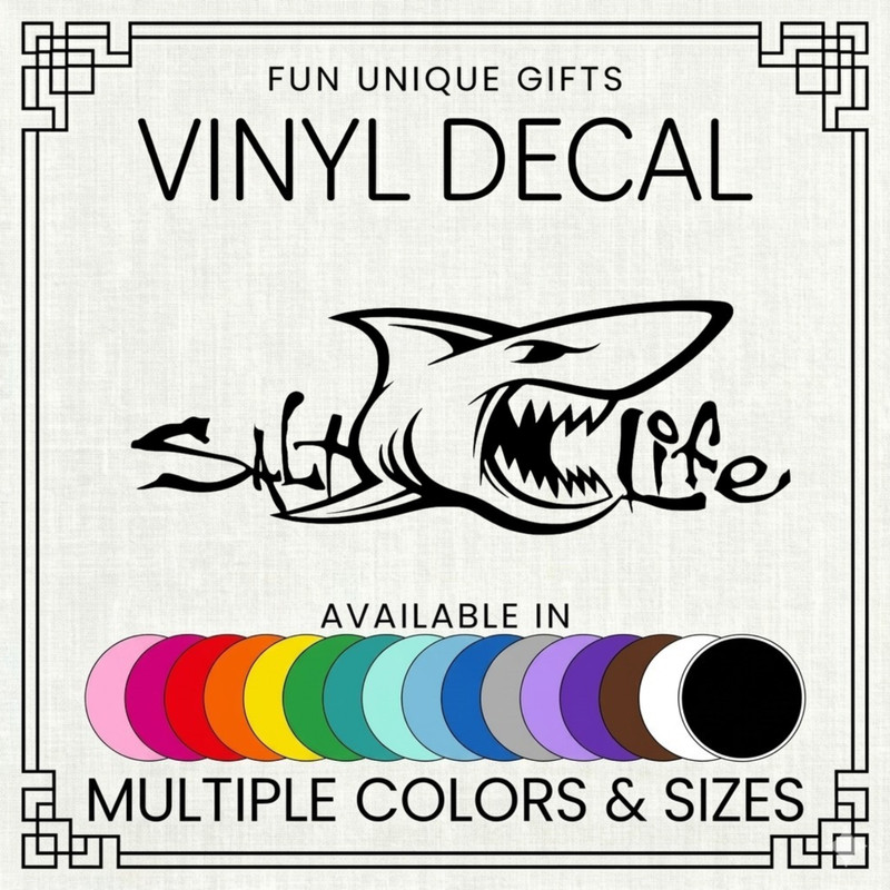 Salt Life Shark Vinyl Decal Sticker -Multiple Colors & Sizes- SHIPS FREE! gallery