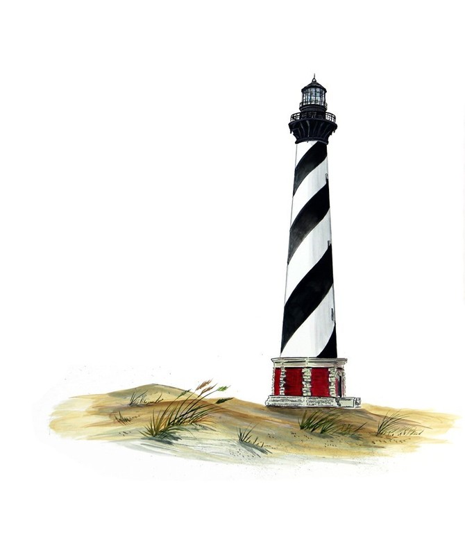 Cape Hatteras Lighthouse Sticker Decal Home Office Dorm Wall Tablet Cell