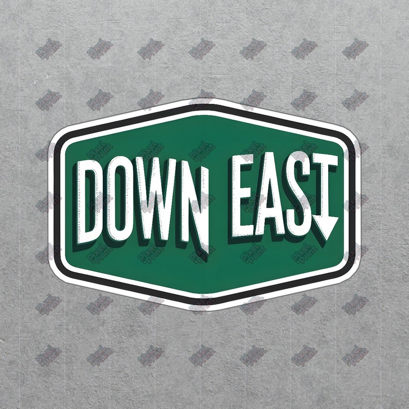 Vintage Inspired DOWN EAST Sign Modern Retro Logo Decor Perfect for #8506