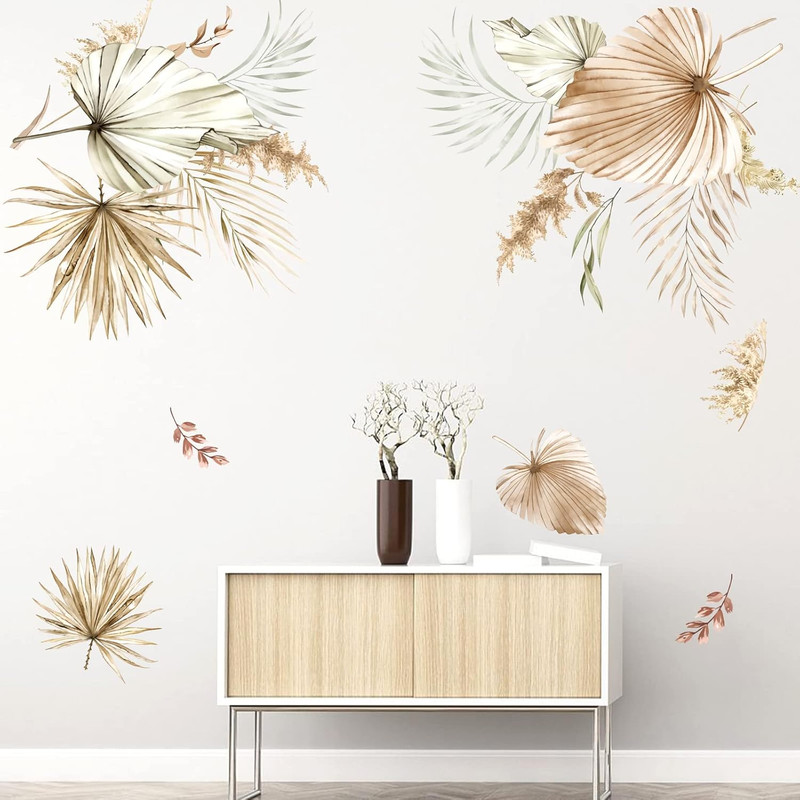 Boho Palm Leaves Wall Decals Large Leaf Plants Wall Stickers Decor Bedroom Livin gallery