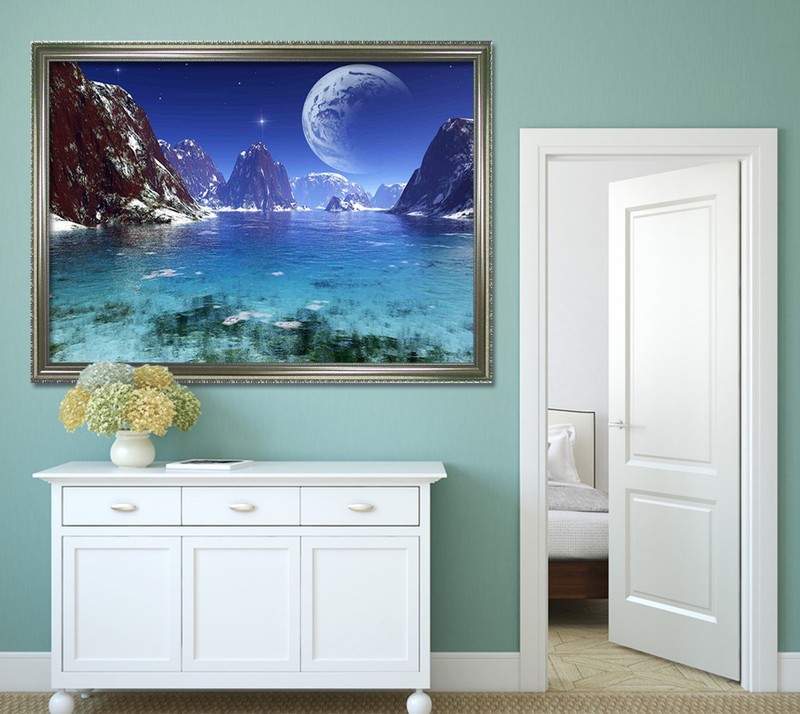 3D Moon River 677 Fake Framed Poster Home Decor Print Painting Unique Art Summer
