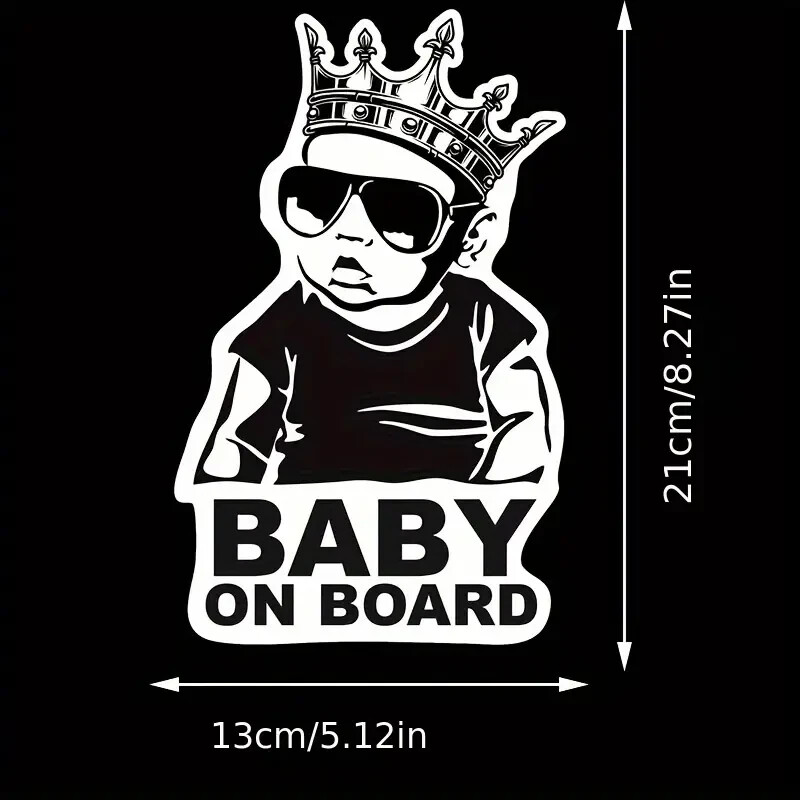 Funny Baby On Board Decal - 5"x8" - Safety Sign for Vehicle Window gallery