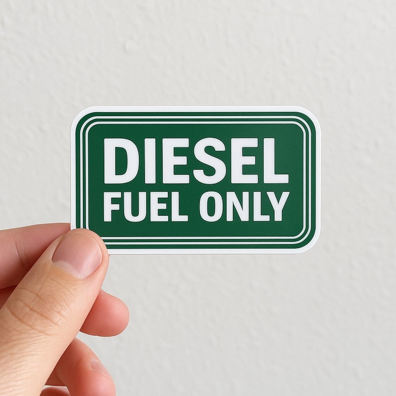 Diesel Fuel Only Stickers: Weatherproof Vinyl Decals - 4 Pack gallery