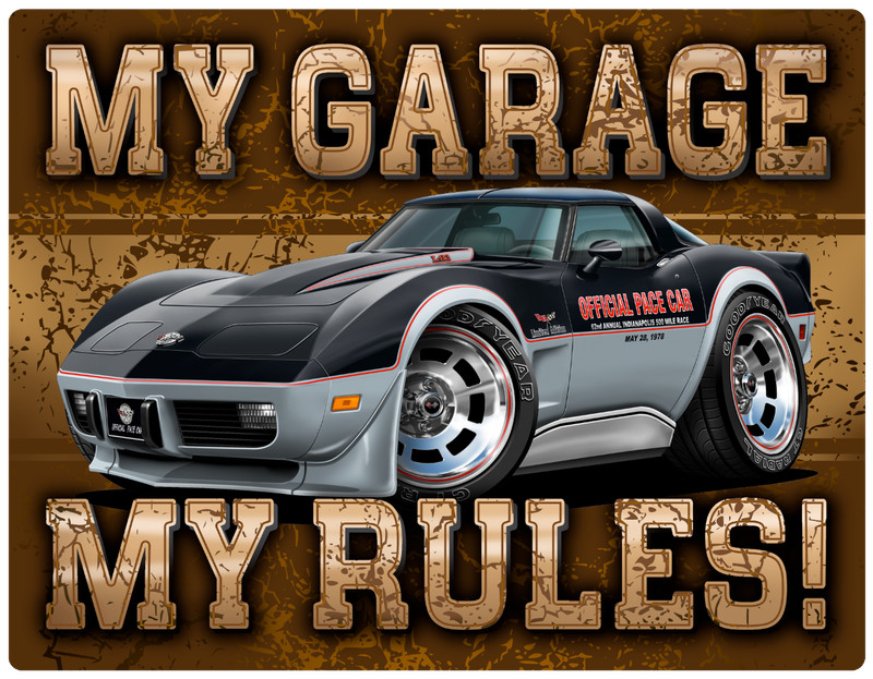 1978 Corvette Indy 500 Pace Car My Garage My Rules Wall Art Graphic Sticker
