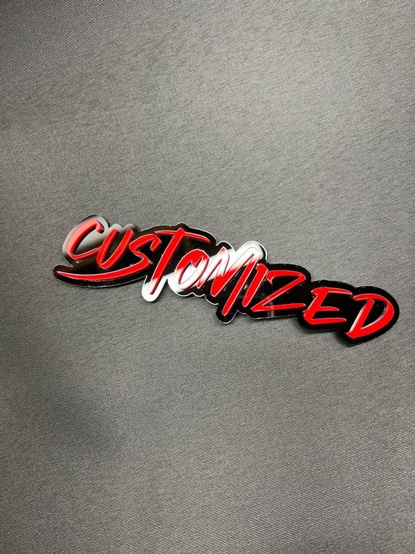 1X Custom Graffiti Font Acrylic Emblem Multicolor Personalized Car Badge text gallery