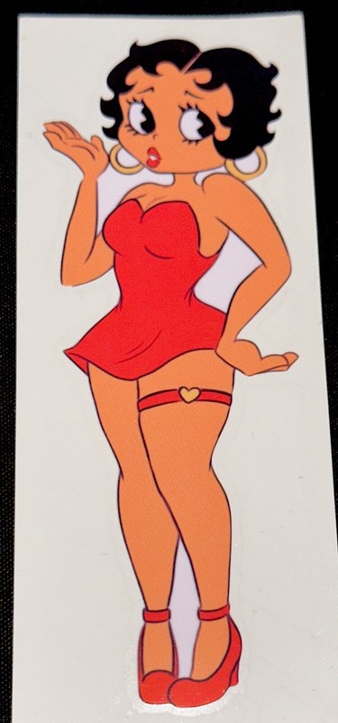 BETTY BOOP STICKER✨💋💄❤️‍🔥👠💋✨5 1/4”x 2”✨GLOSSY✨HOT🔥✨SEXY & CUTE✨FUN TIME🥰