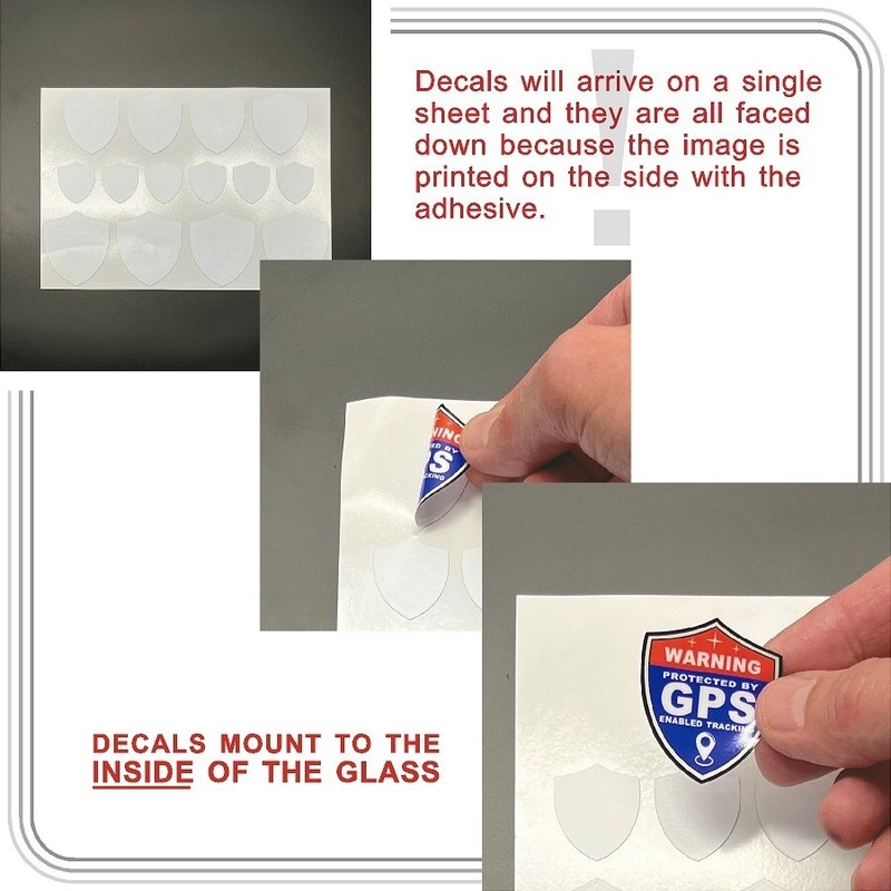 14 PACK GPS Tracking Warning INSIDE MOUNT Theft Deterrent Stickers High Quality gallery