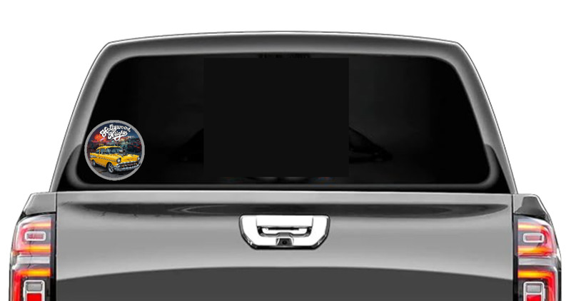 Car Classic "57 Chevy" Hollywood Knights 4" Vinyl Decal Handmade Vehicle Cooler gallery