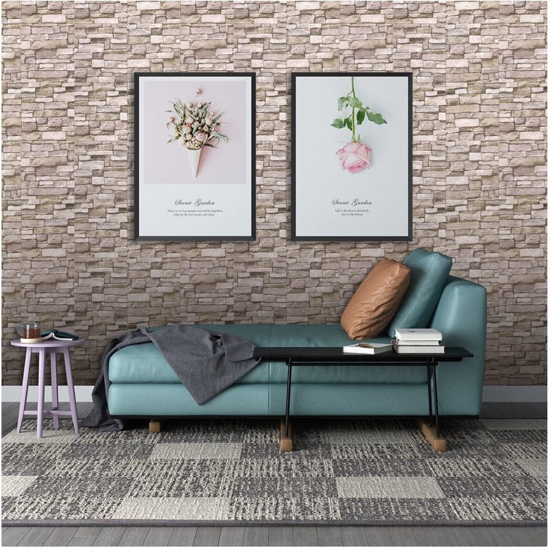 Peel and Stick 3D Foam Brick Wallpaper – 20PCS