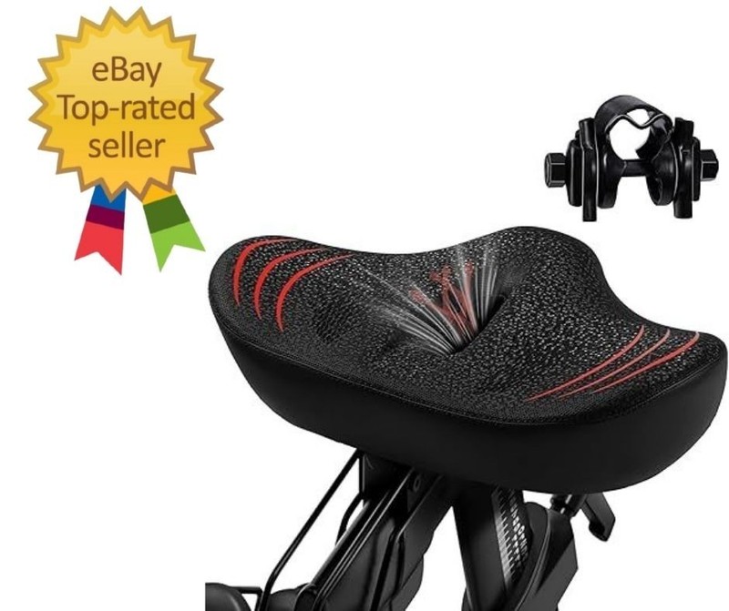 Upgrade Oversize Bike Seat for Men Women, Extra Wide Noseless Bicycle Seat Cu…