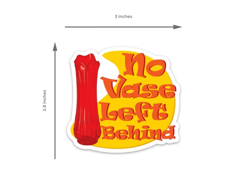 Red L.E. Smith Swung Vase Sticker • Mid Century Modern Glass • Retro Art gallery
