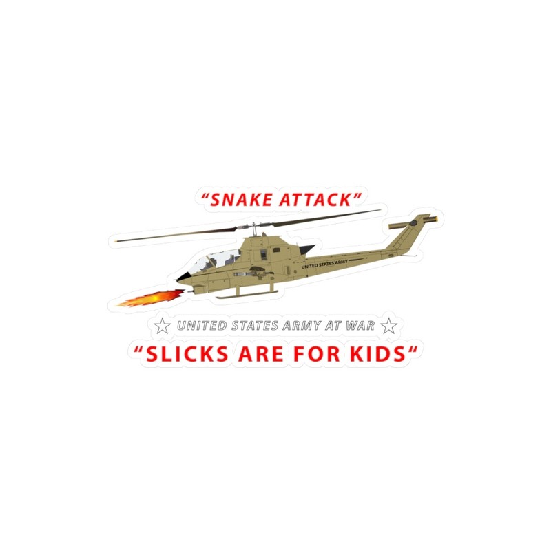 Kiss-Cut Vinyl Decals - Army - AH-1 Cobra - Snake Attack - Slicks are for Kids gallery