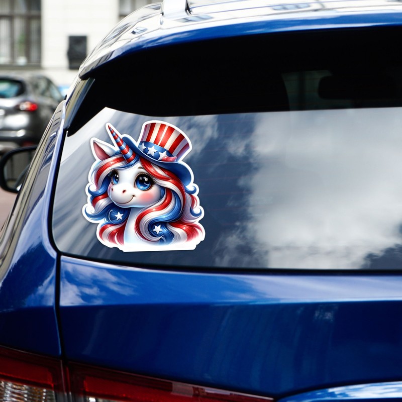 Red White Blue Unicorn - Vinyl Decal Sticker - Car Window Laptop - #1621 gallery