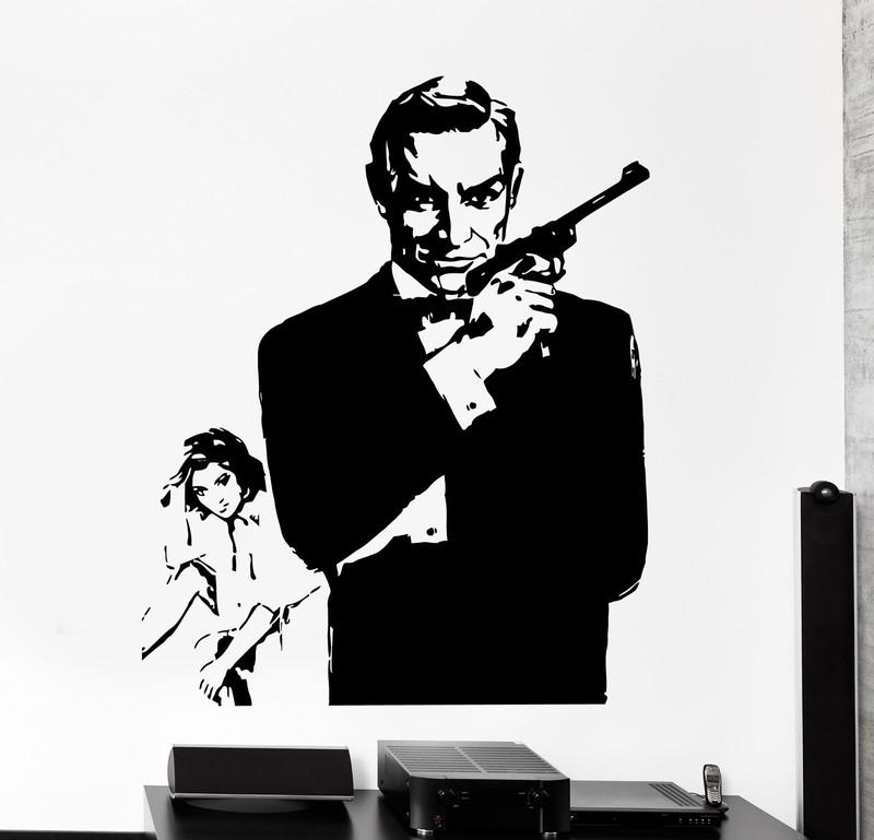 Wall Vinyl Decal James Bond Intellegence Agency Britain MI6 Amazing Decor z3881