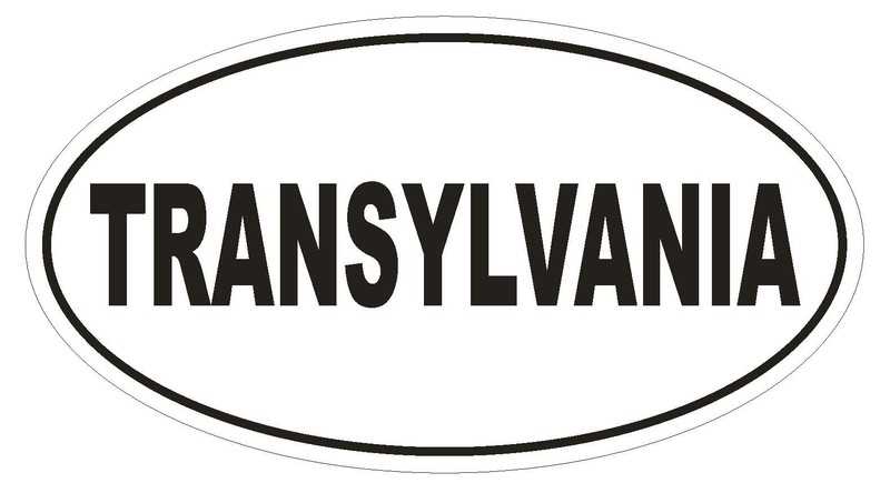 Transylvania Oval Bumper Sticker or Helmet Sticker D2341 Euro Oval Vampire