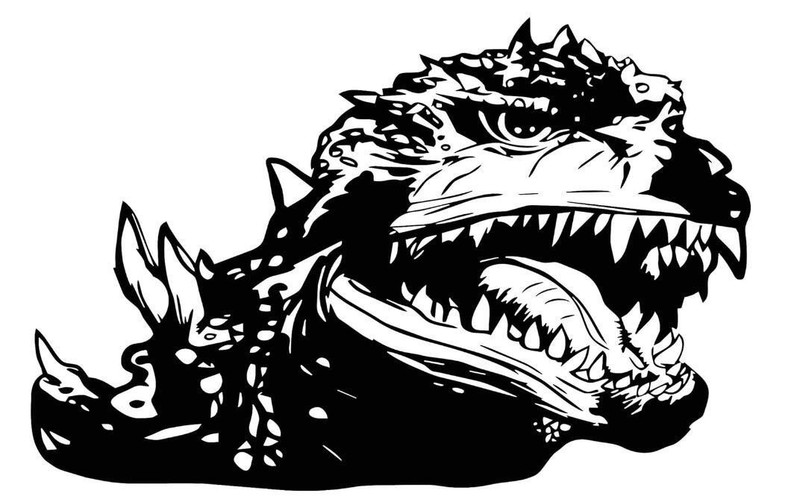 Godzilla Face Vinyl Decal Die Cut