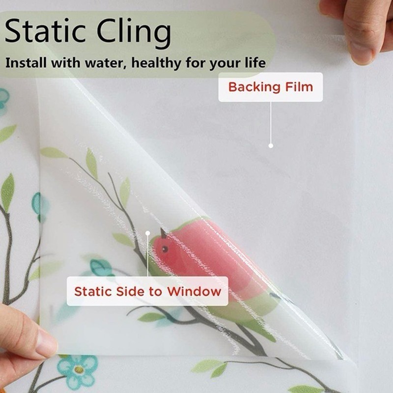 Opaque NonAdhesive Pure Frosted Bird Film Easy Installation and Removal gallery