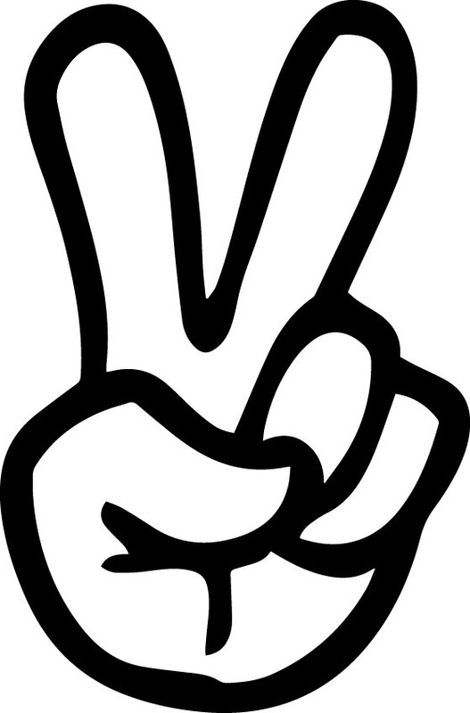 3.5″ Peace Sign Hand Decal Window Sticker Car Decor Fingers HIppie Love Symbol
