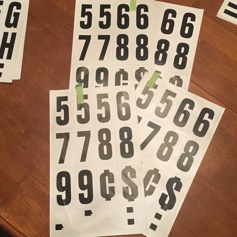 219 Of The 3” Vinyl LETTERS & SYMBOLS A-Z Black on White Self Adhesive Stickers gallery