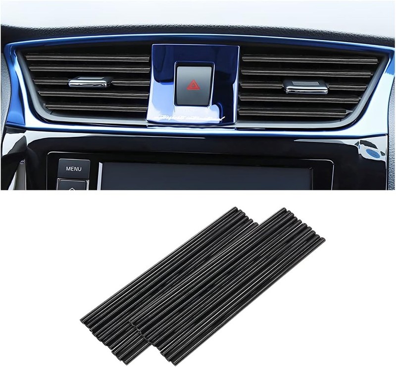 Car AC Vent Trim Strip20PCS Universal Waterproof PVC Air Outlet Decoration Black
