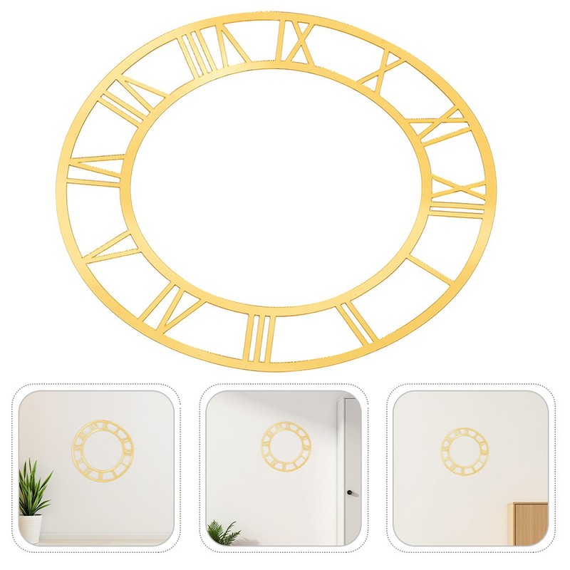 2 Pcs Roman Numerals Decal Peel and Stick Clock Face Mirror Wall Label