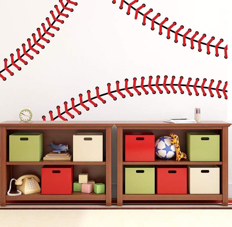 Giant Baseball Wall Decals 86 Inches Extra Large Baseball Stitches Decals Bas…