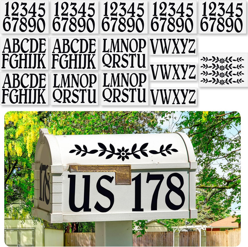132 Pcs 3″ Mailbox Numbers Letters Stickers for Outside,Numbers Letters Decals w